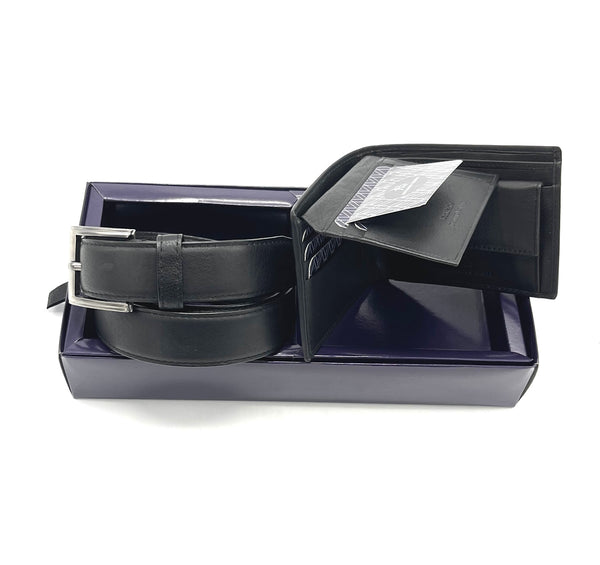 Set regalo uomo portafoglio e cintura in pelle, Antonio Basile,