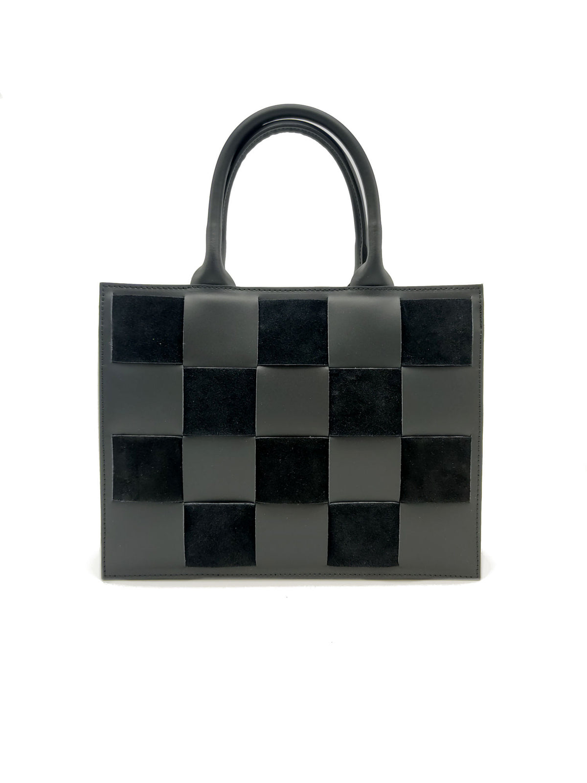Plain and suede genuine leather handbag art. 112337