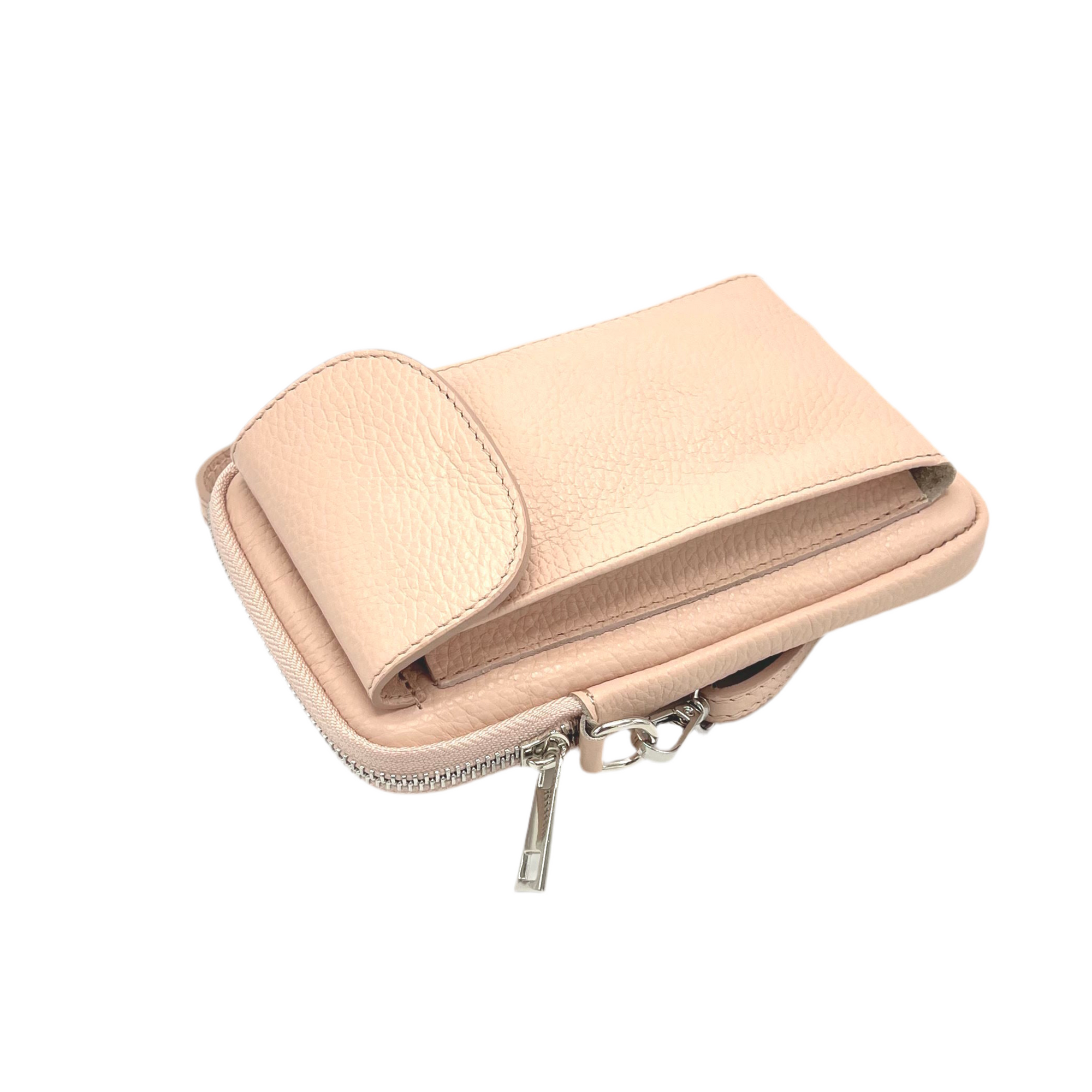 Genuine leather crossbody phone bag, Made in Italy, art. 112585