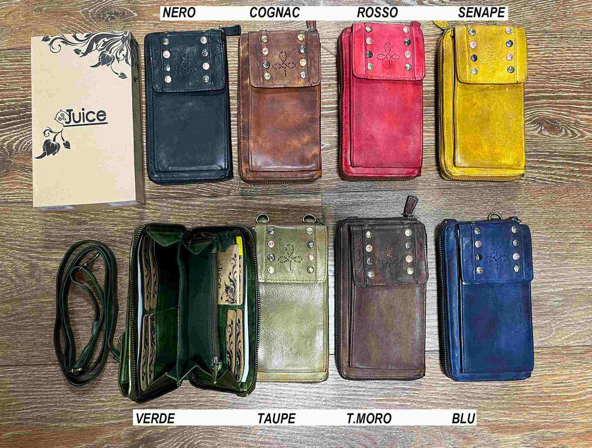 Washed leather wallet art. 055-JU02