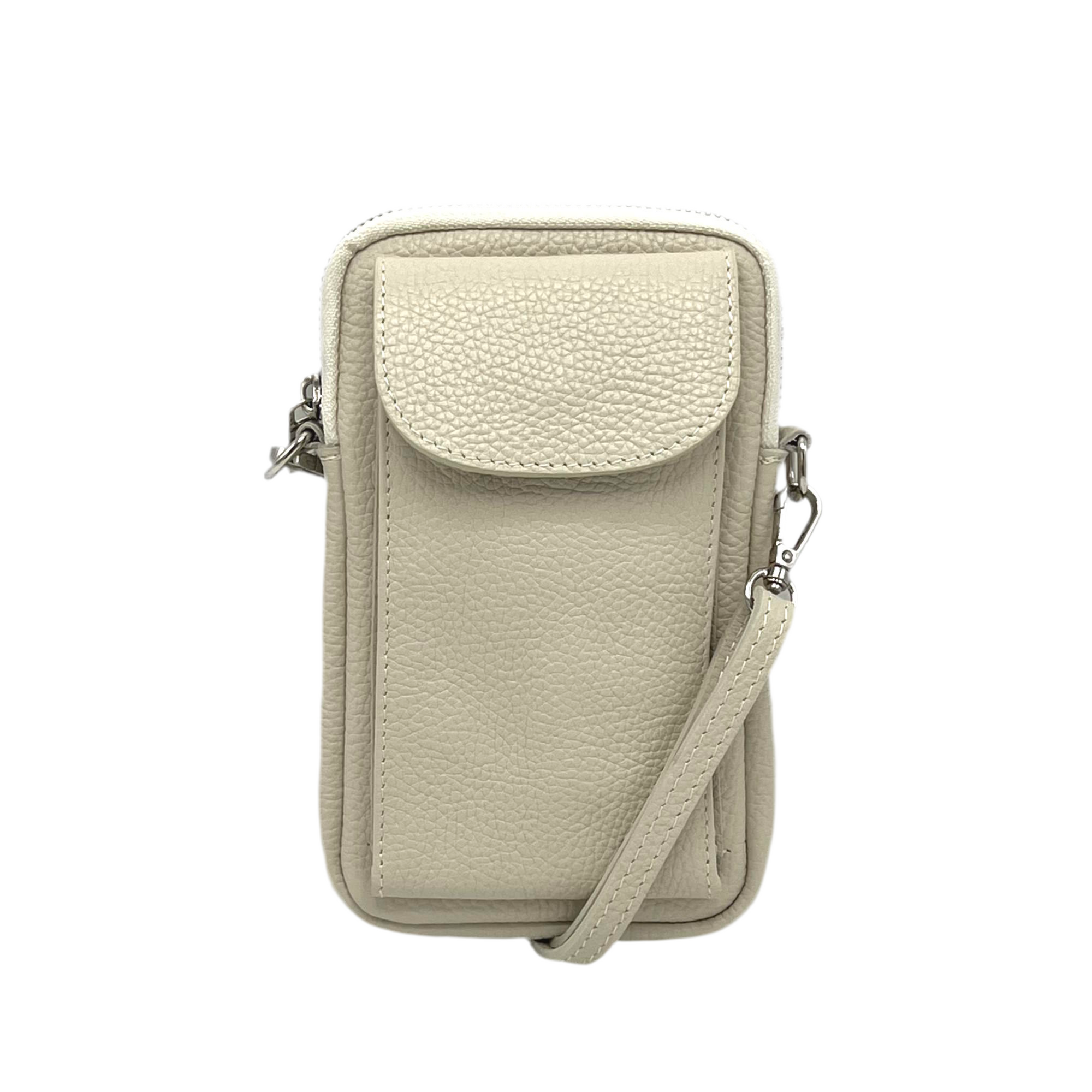 Genuine leather crossbody phone bag, Made in Italy, art. 112585