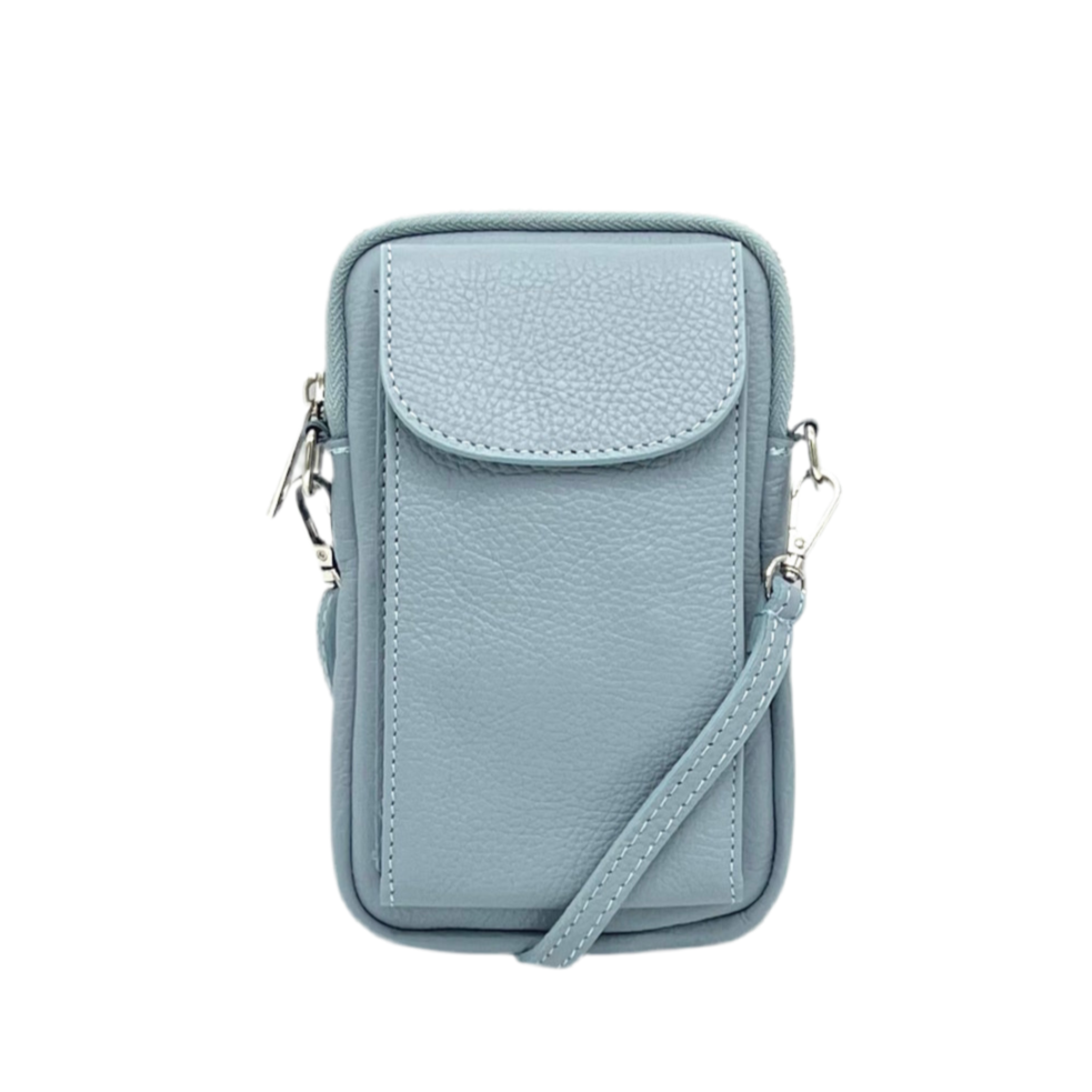 Genuine leather crossbody phone bag, Made in Italy, art. 112585