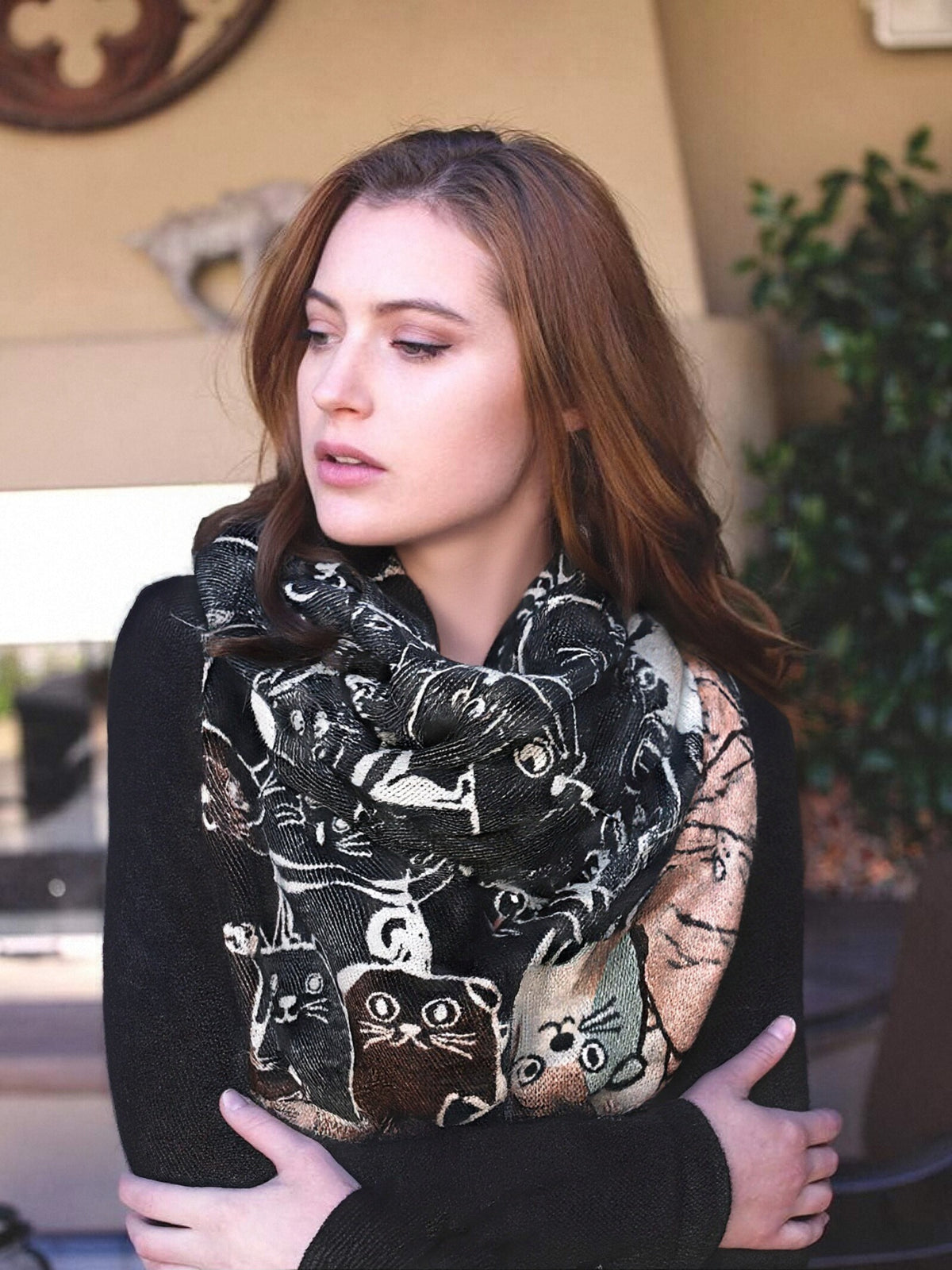 Cashmere Touch Double Face Scarf with Gift Bag – Coveri Collection Winter Fashion Accessory, 253005