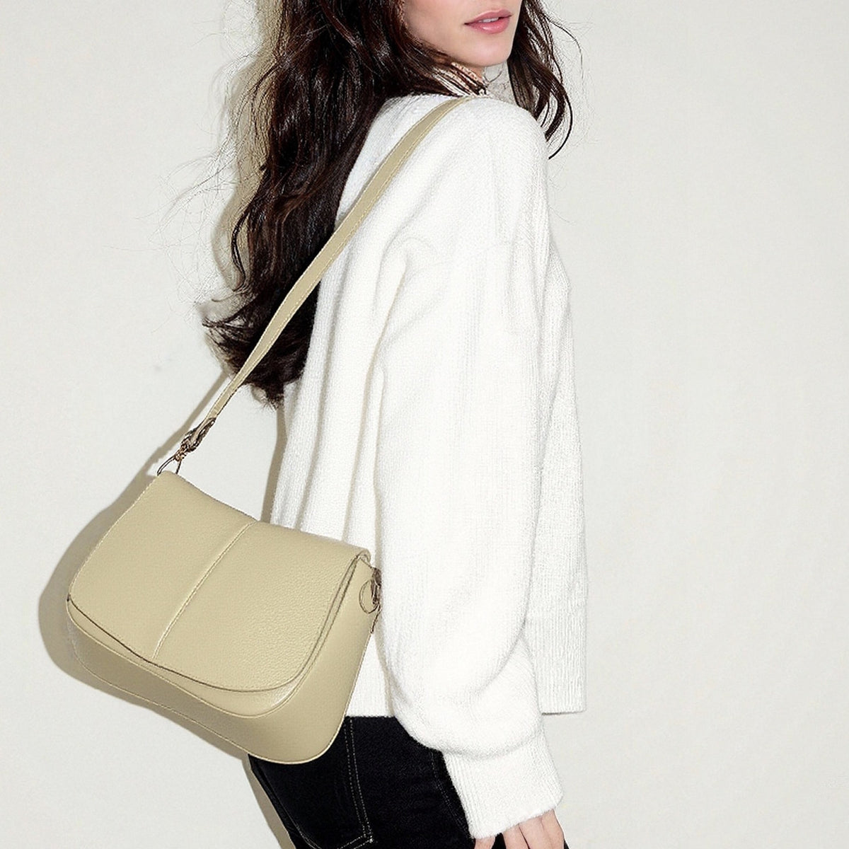 Borsa a tracolla in vera pelle, Made in Italy, art. 112514
