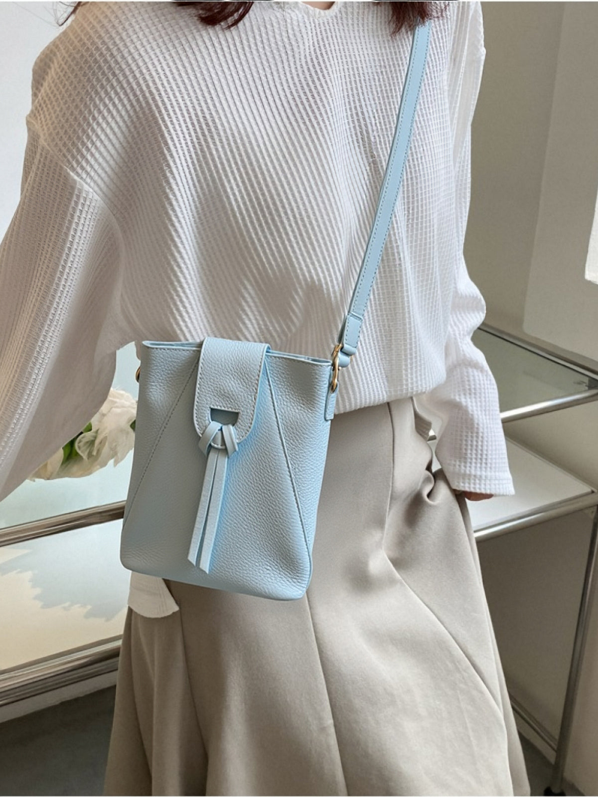 Genuine leather crossbody bag, Made in Italy, art. 112668