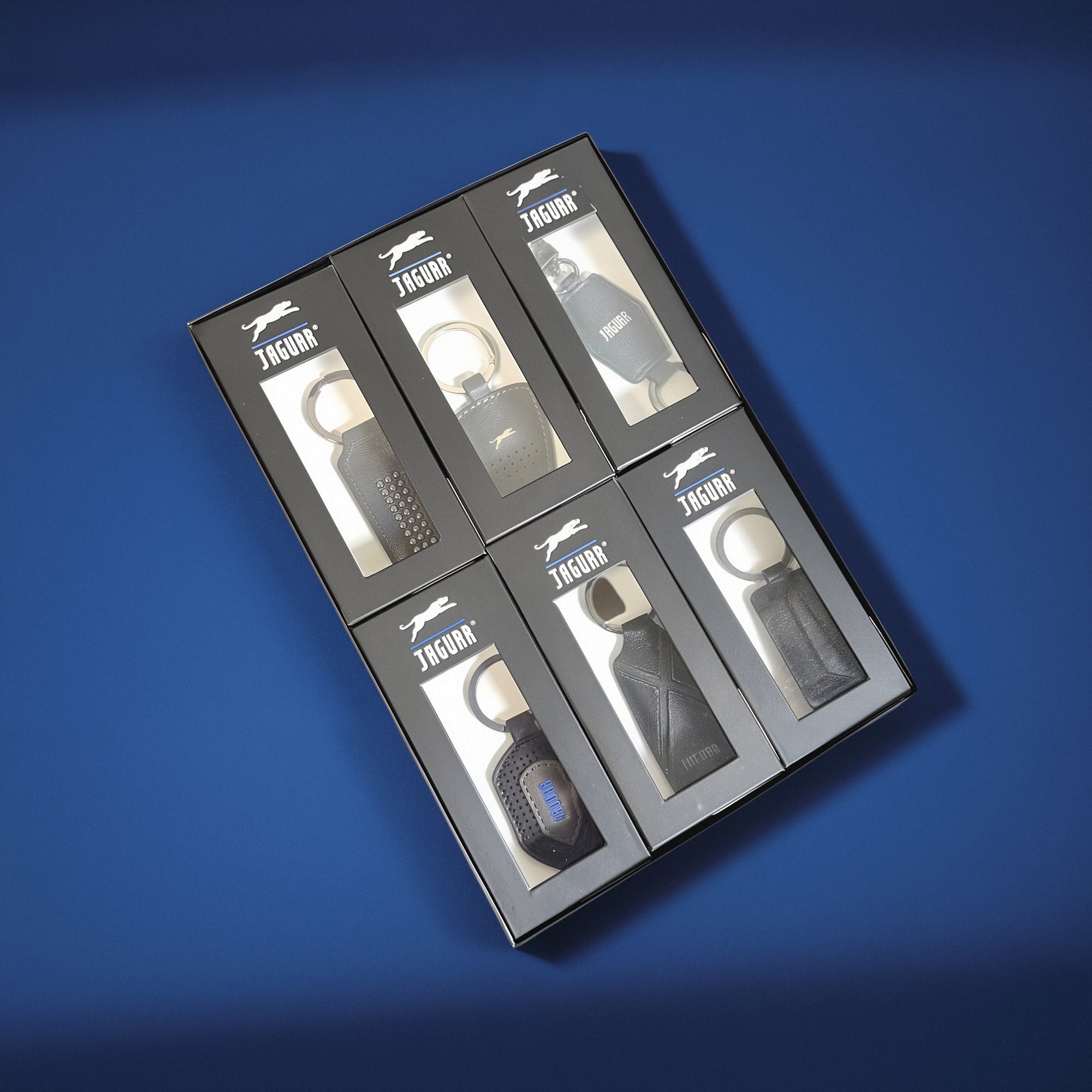 Set of 12 Mixed Genuine Leather Key Chains, Brand Jaguar, art. SET12JAG