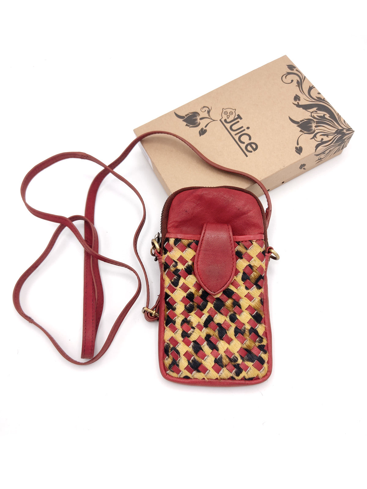 Washed Leather and Calf Hair Crossbody Bag, art. LE054