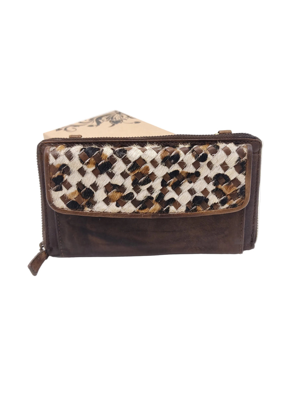 Washed Leather and Calf Hair Crossbody Bag, art. LE056