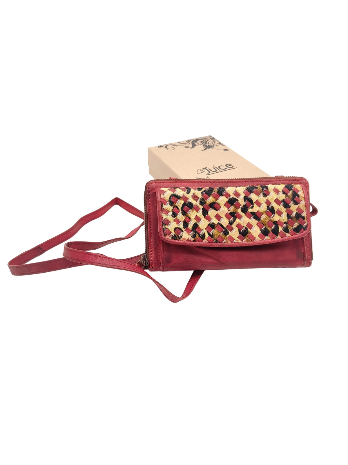 Washed Leather and Calf Hair Crossbody Bag, art. LE056