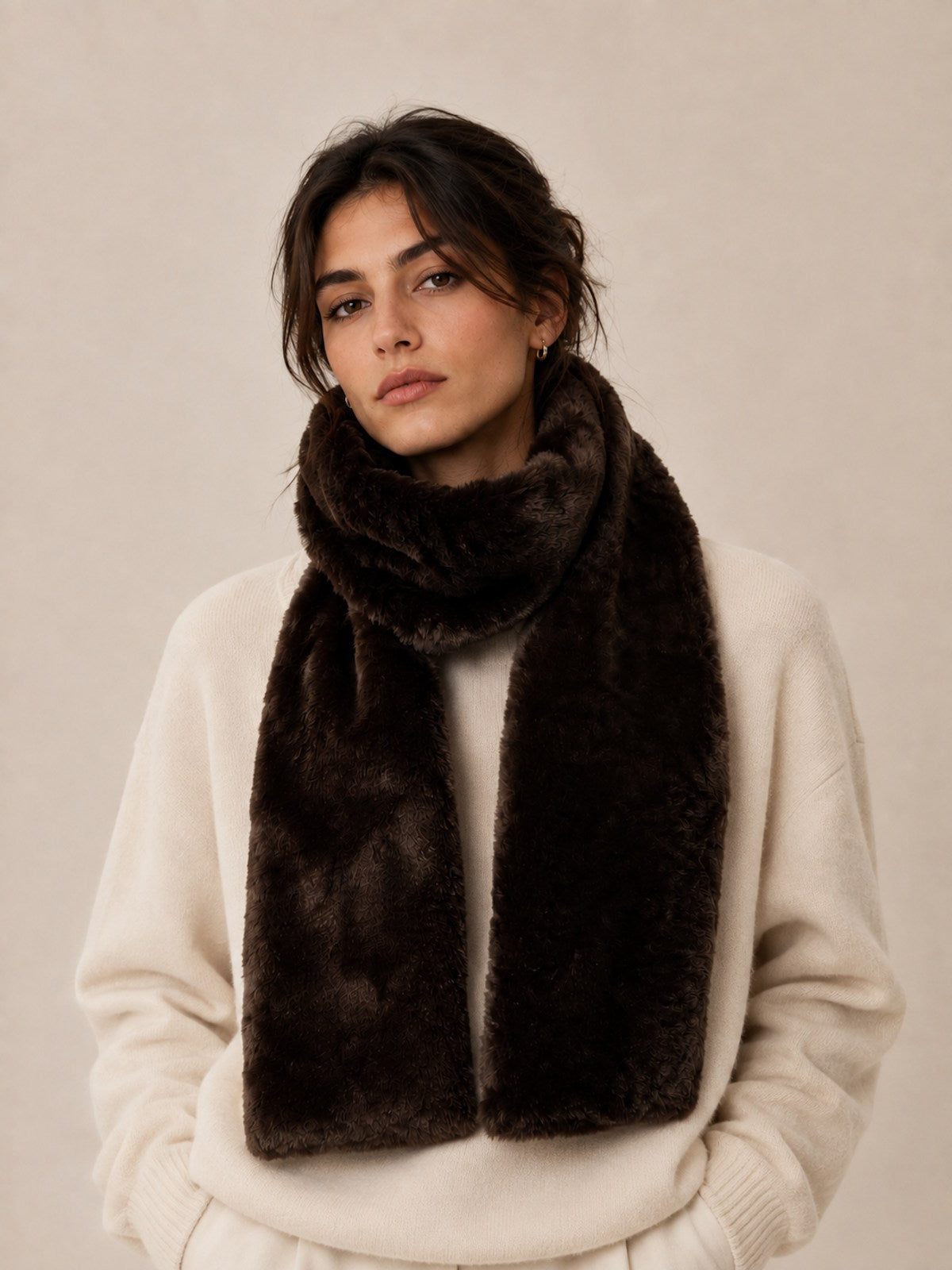 Plush Faux Fur Long Scarf, Fall/Winter, Art. MZ-2631.532