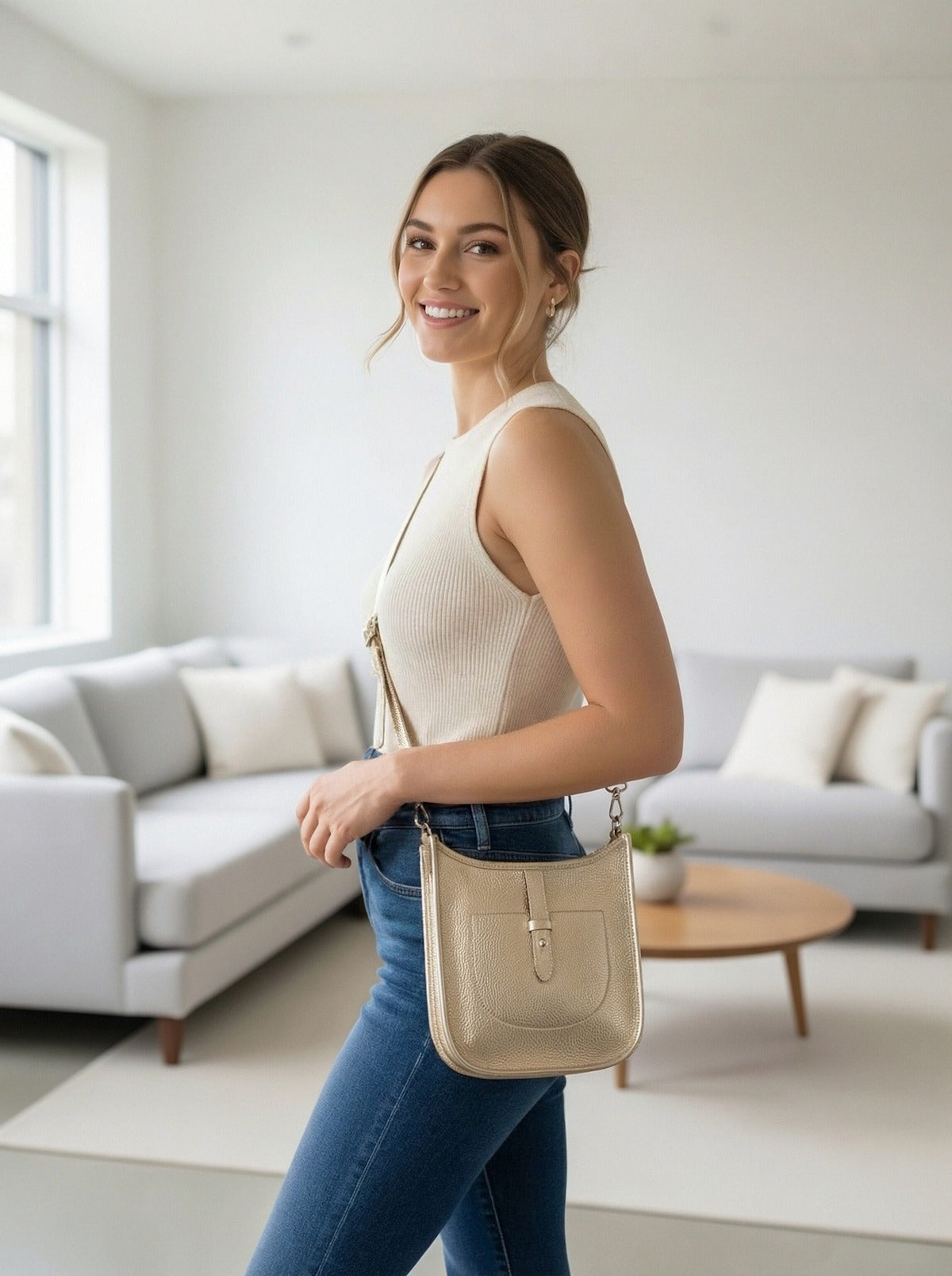 Women’s Genuine Leather Shoulder Bag, Made in Italy, Small Size, art. 112692LA