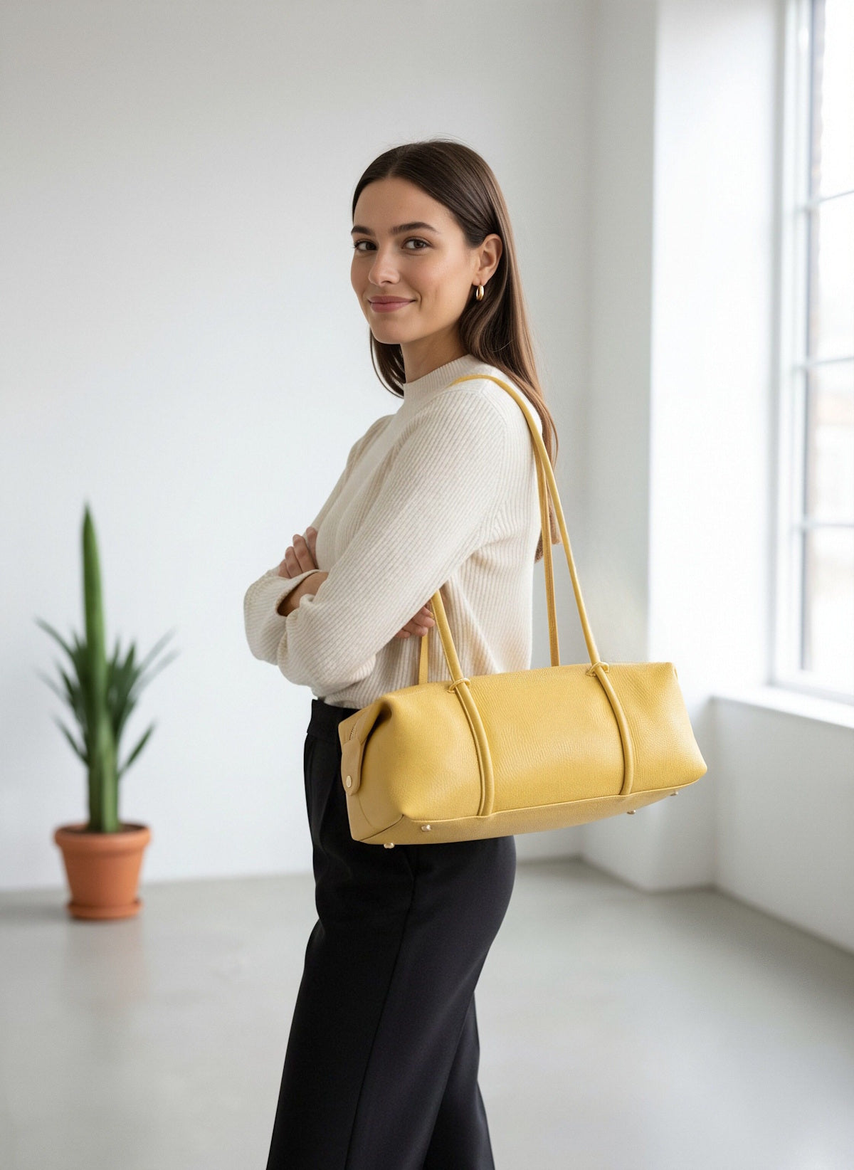 Women's Genuine Leather Boston Shoulder Bag, Made in Italy, art. 112699