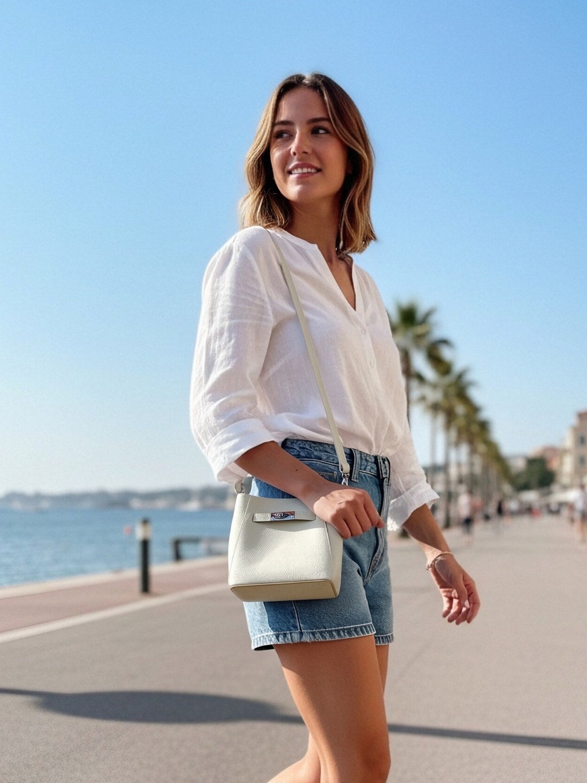 Women's Genuine Leather Mini Shoulder Bag, Made in Italy, art. 112726