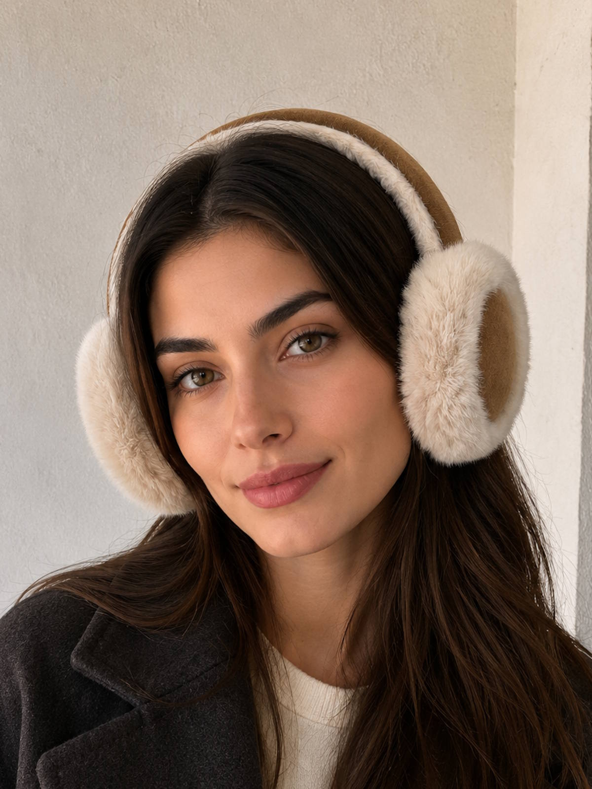 Contrast Trim Faux Fur Earmuffs, Fall/Winter, Art. XY-06.532