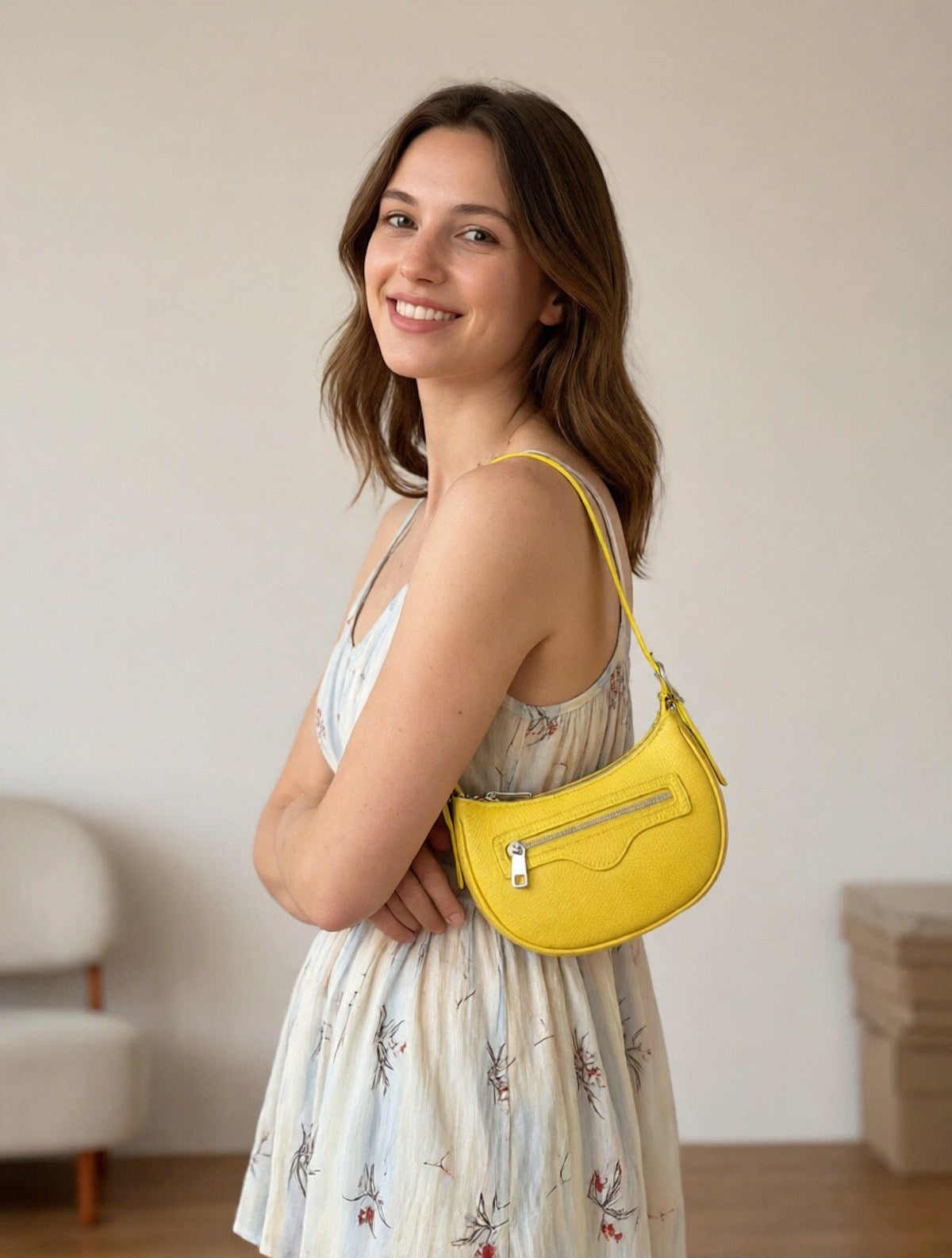 Women's Genuine Leather Shoulder Bag, Made in Italy, art. 112738