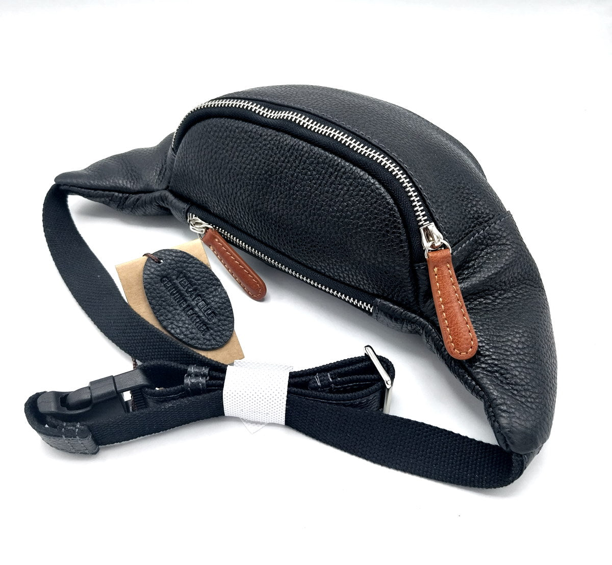 Genuine leather waist bag, for men, art. DO4803