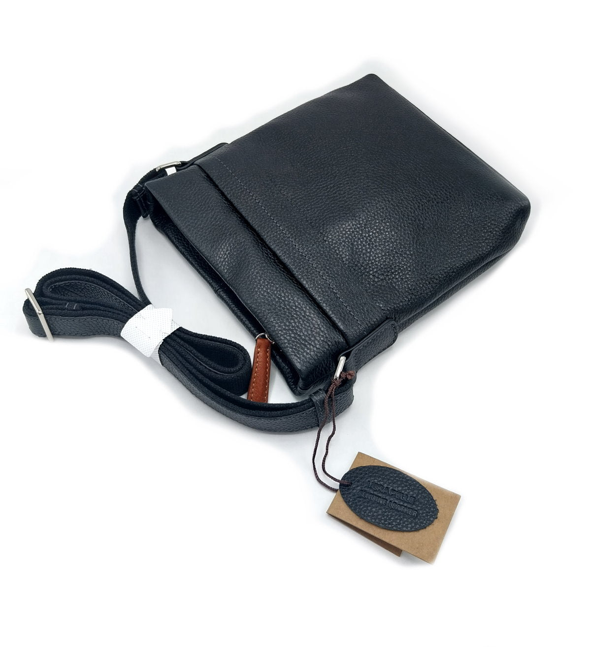 Genuine leather shoulder bag, for men, art. DO4804