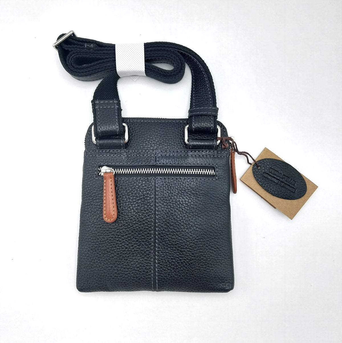 Genuine leather shoulder bag, for men, art. DO4806