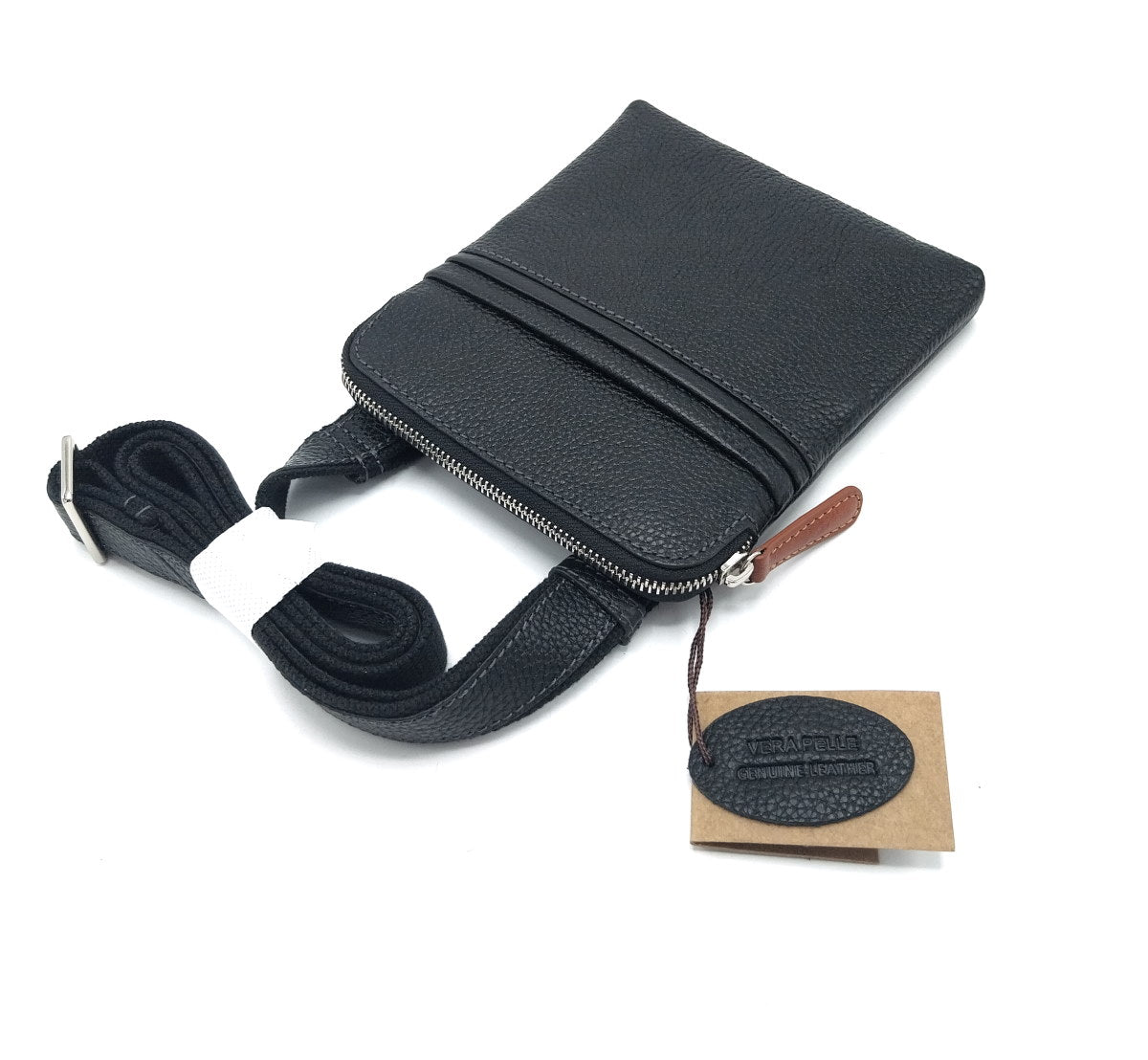 Genuine leather shoulder bag, for men, art. DO4806