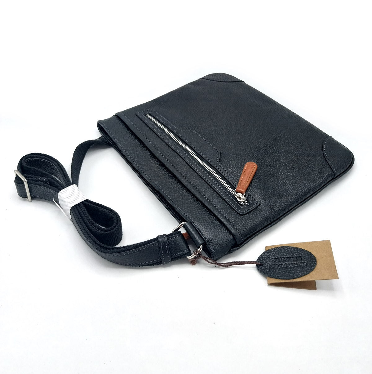 Genuine leather shoulder bag big size, for men, art. DO4809