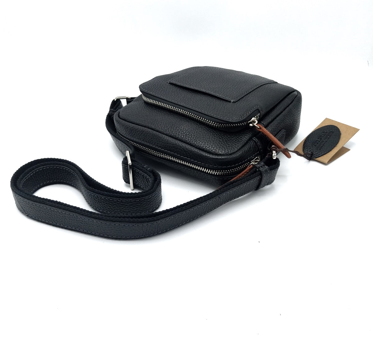 Genuine leather shoulder bag, for men, art. DO4812