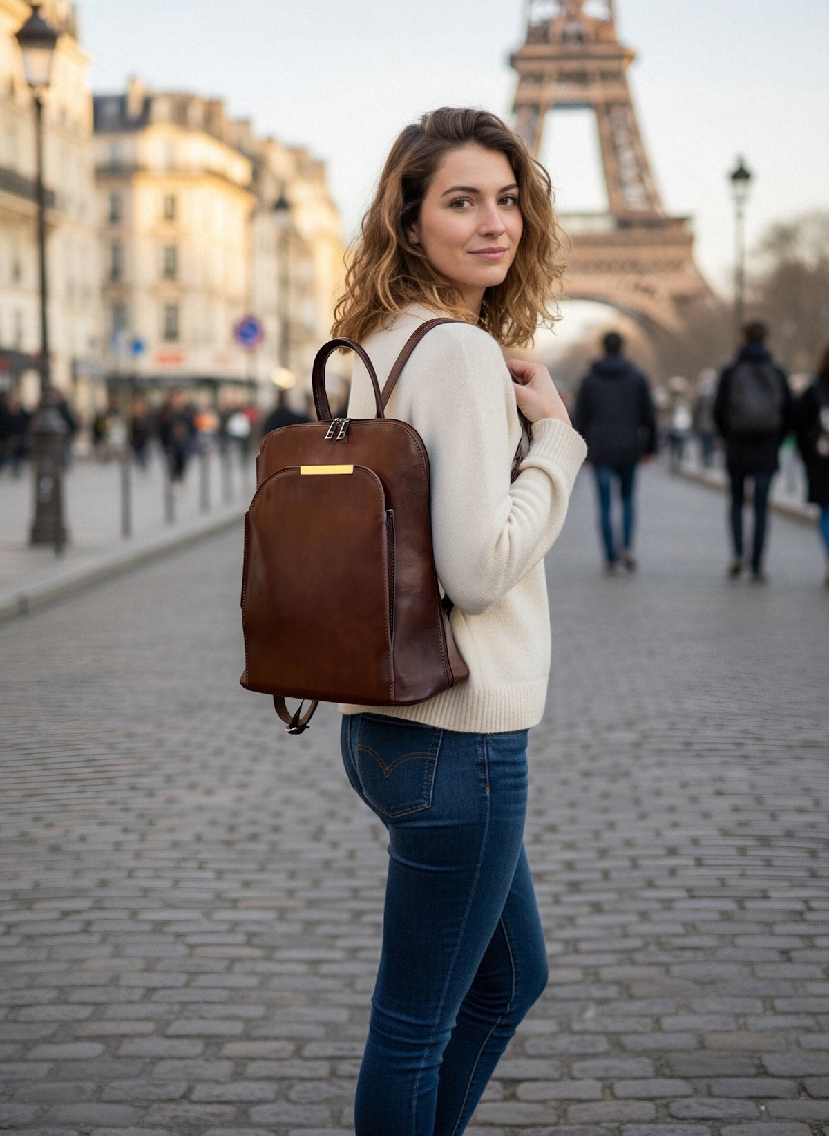 Genuine Leather Backpack, Made in Italy, art. 112744