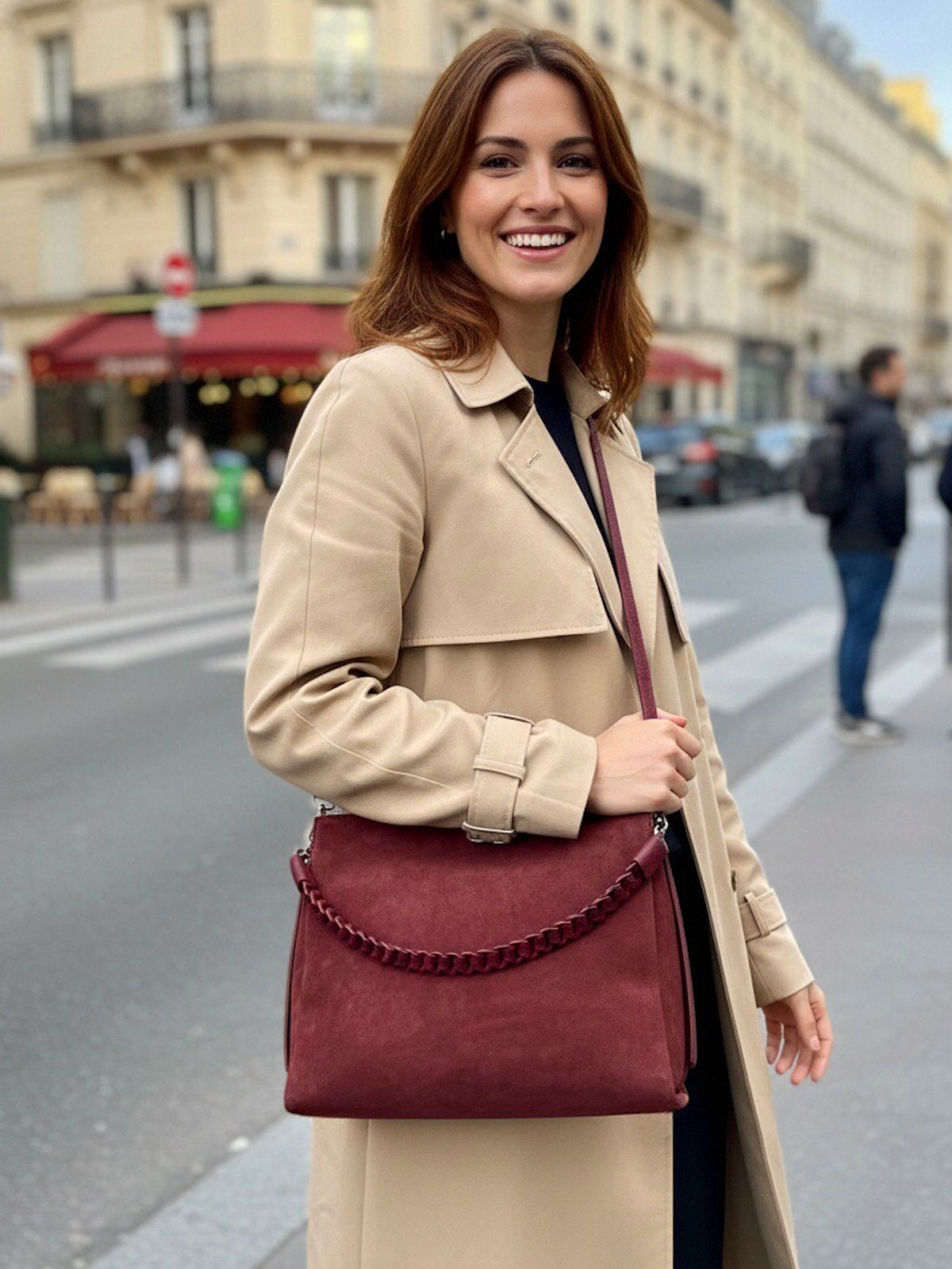 Suede and Genuine Leather Shoulder Bag, Made in Italy, art. 112756