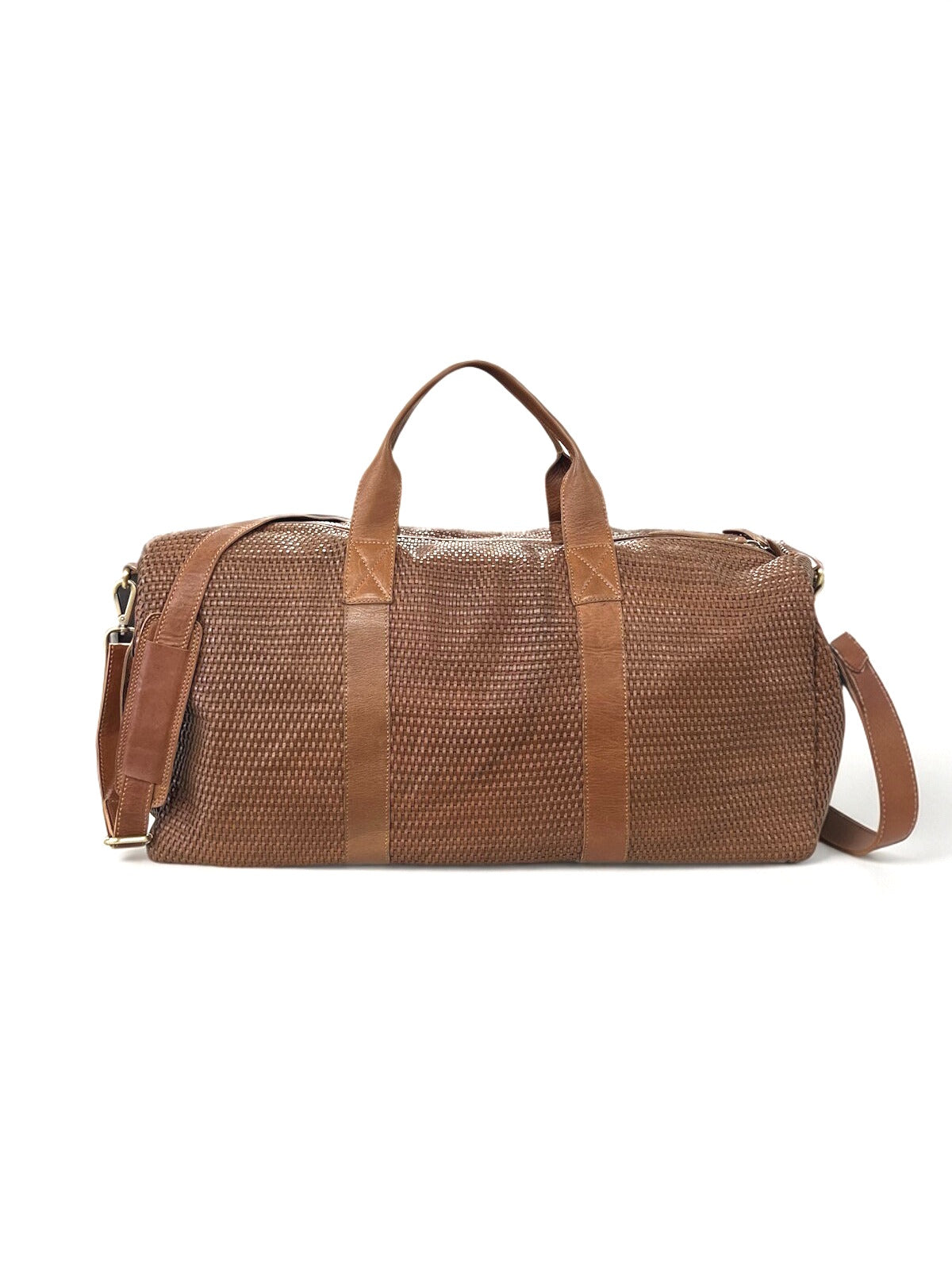 Genuine Leather Woven Weekender Bag for Men, Made in Italy, art. 1842
