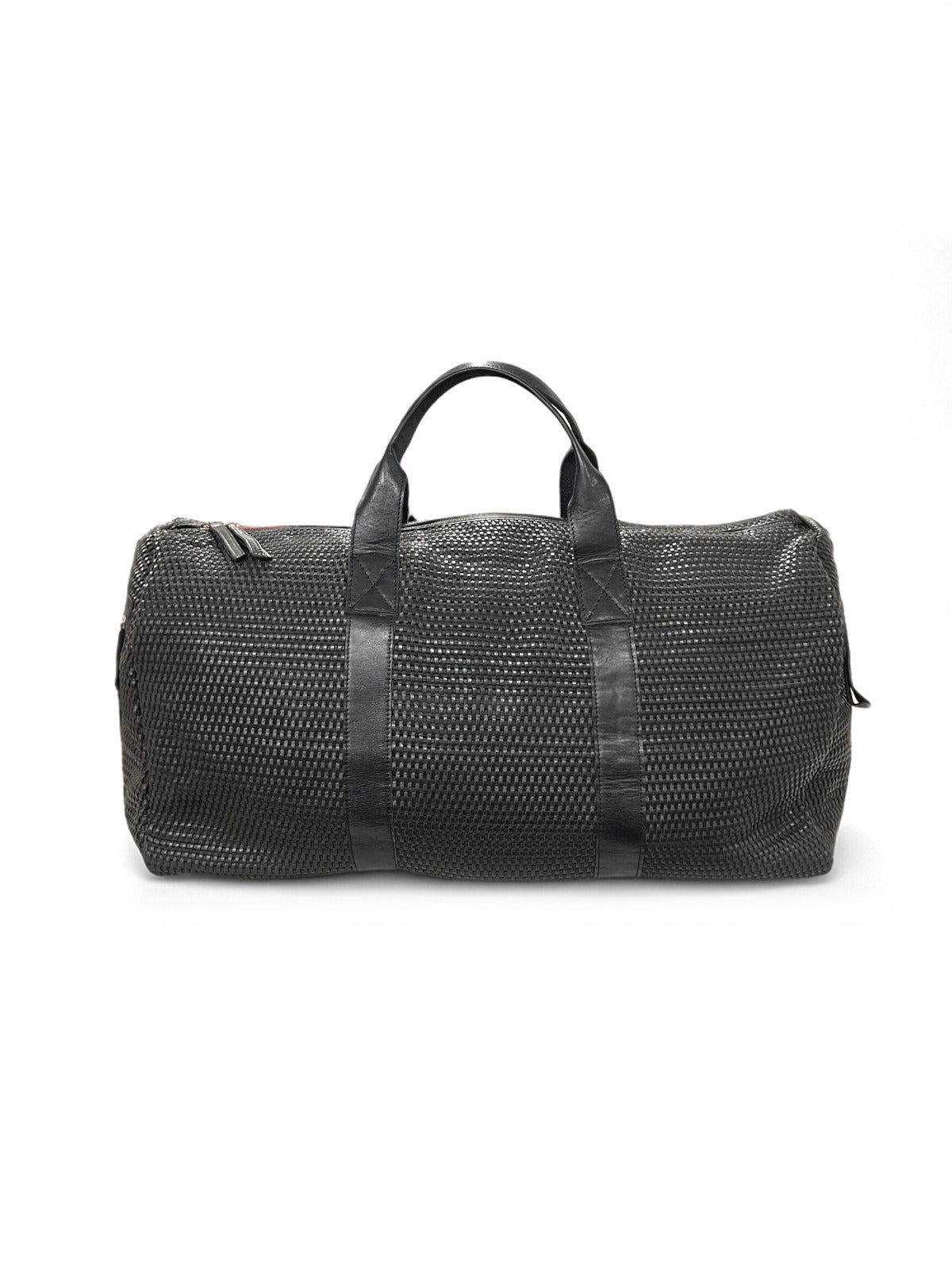 Genuine Leather Woven Weekender Bag for Men, Made in Italy, art. 1842