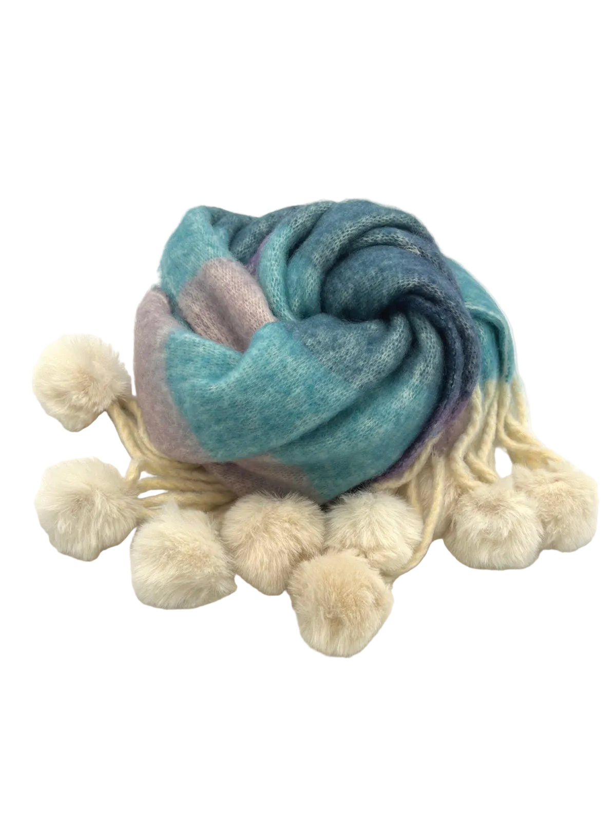 Christmas Gift for Her | Warm Rainbow Pom-Pom Scarf with Gift Box, art. 263012
