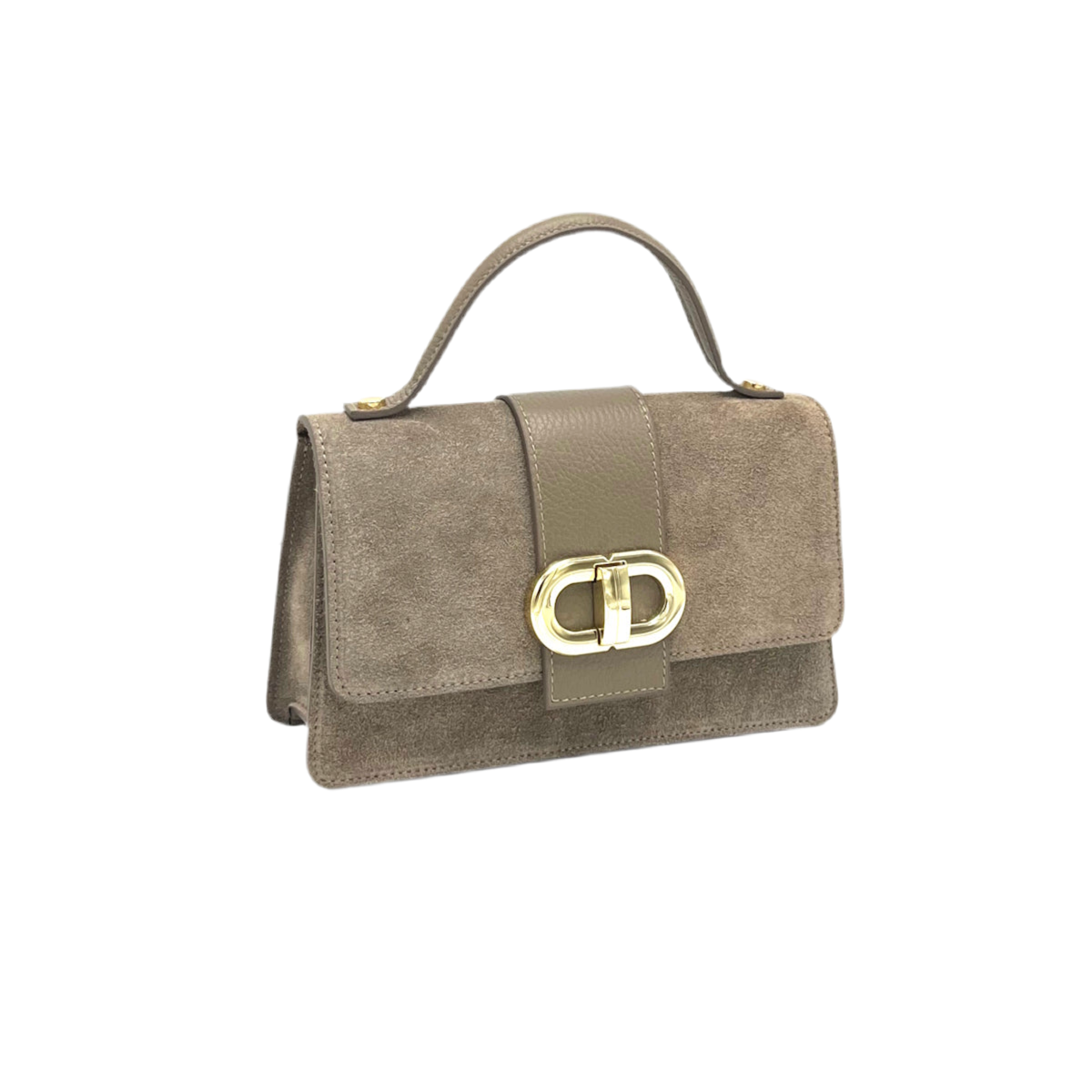 Suede leather clutch bag with chain, Made in Italy, art. 112633