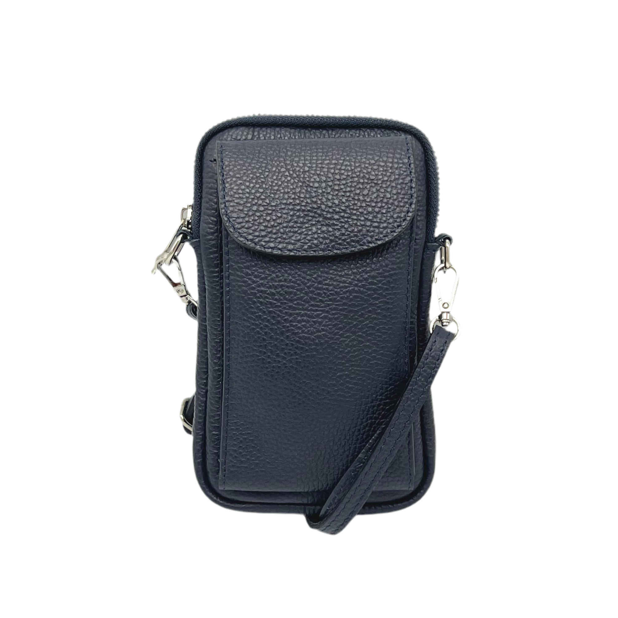 Genuine leather crossbody phone bag, Made in Italy, art. 112585