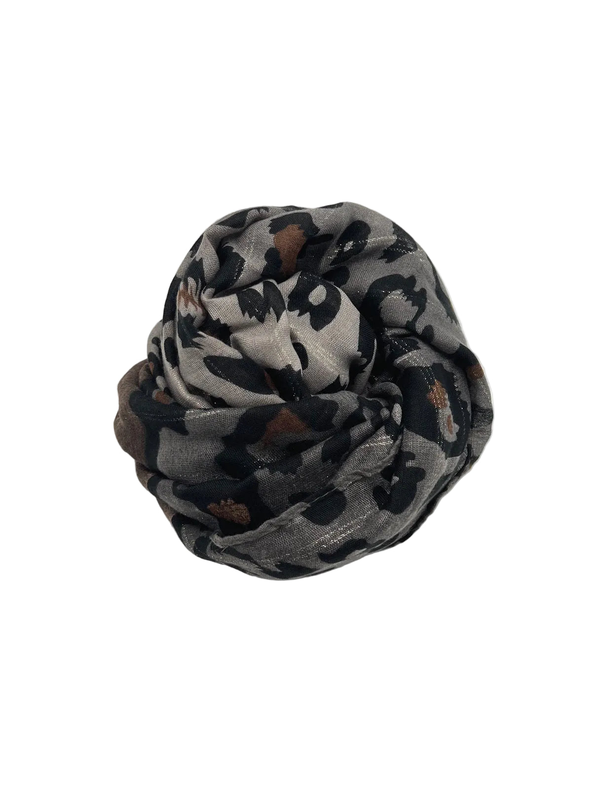 Christmas Gift for Her | Lightweight Autumn Scarf, Leopard Print with Gold Shimmer, art. 252301