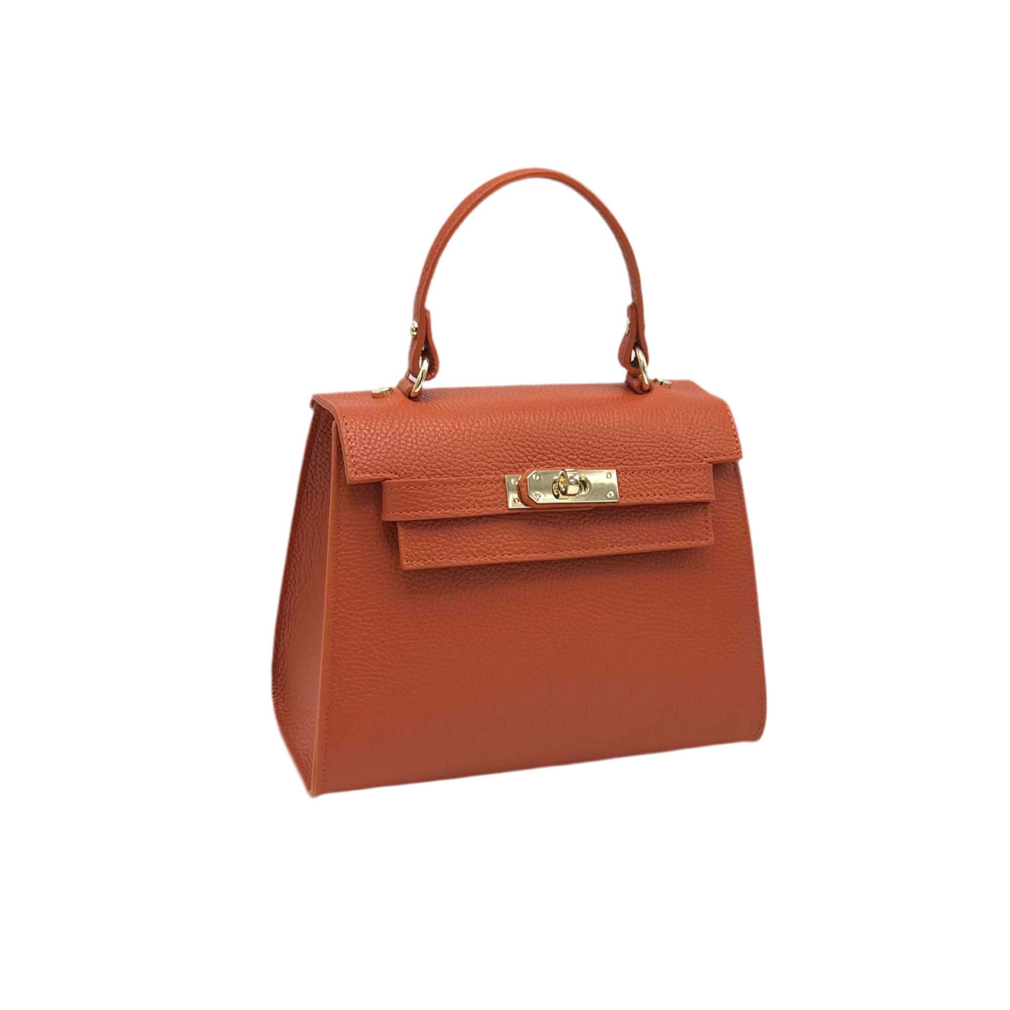 Genuine leather top handle bag, Made in Italy, art. 112631