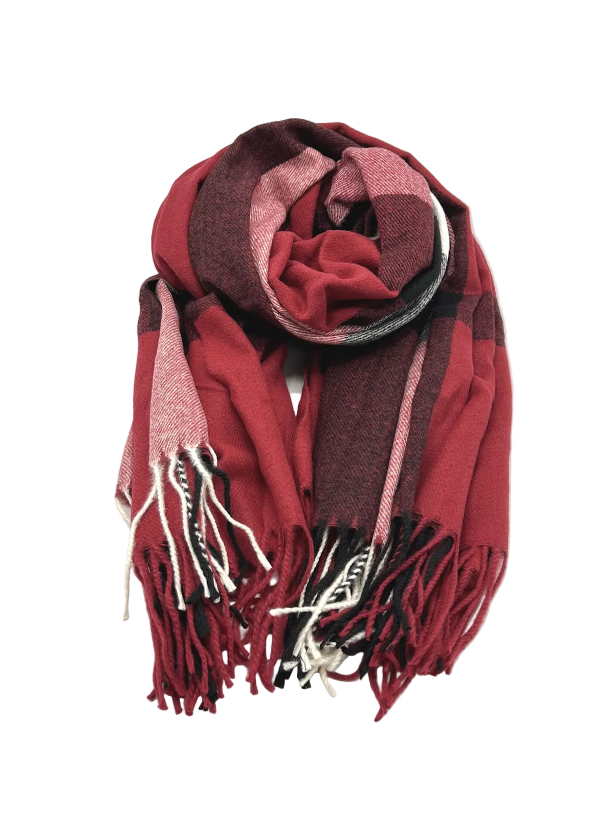 Christmas Gift for Her | Warm Square Print Fringed Scarf with Plush Gift Bag, art. 262086
