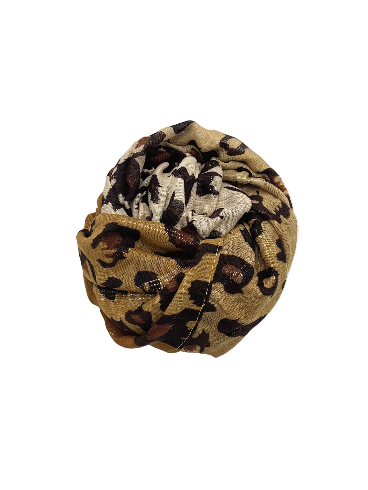 Christmas Gift for Her | Lightweight Autumn Scarf, Leopard Print with Gold Shimmer, art. 252301