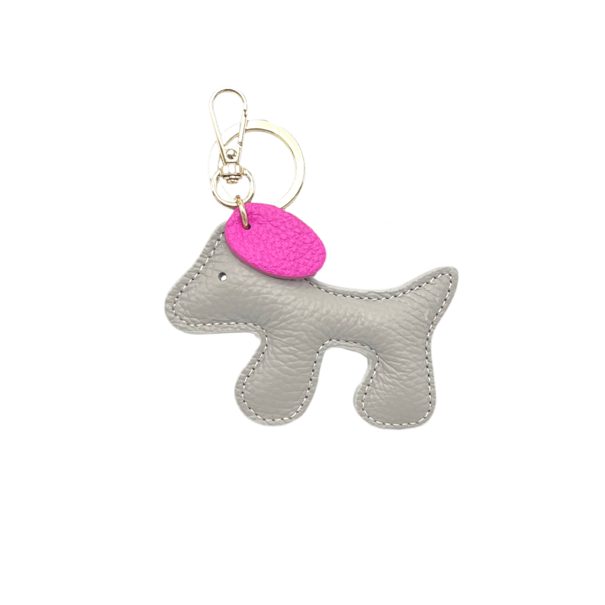 Bicolor genuine leather key chain, Cute Puppy Design, art. PO03BI