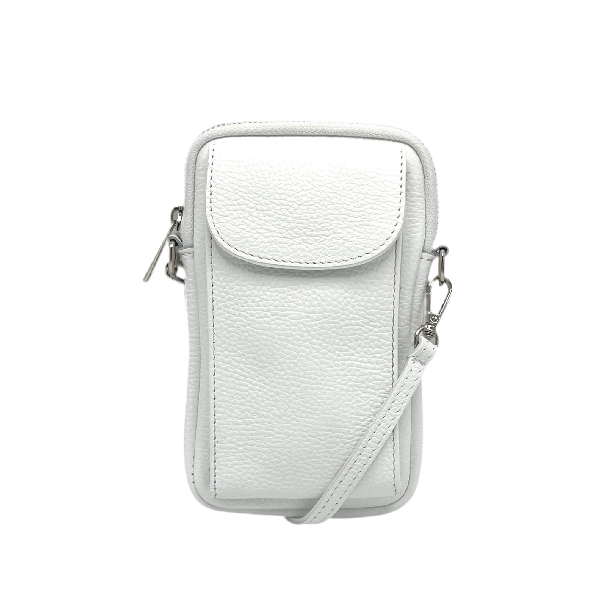 Genuine leather crossbody phone bag, Made in Italy, art. 112585