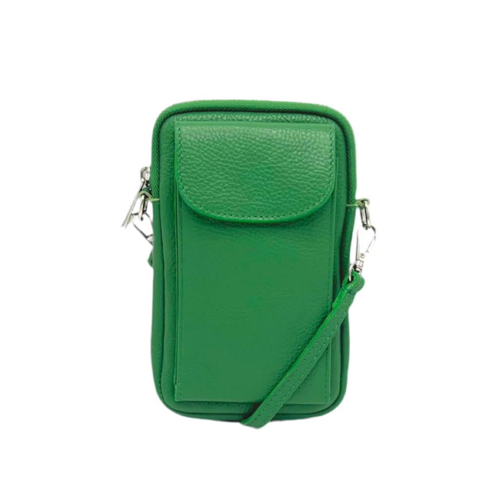 Genuine leather crossbody phone bag, Made in Italy, art. 112585