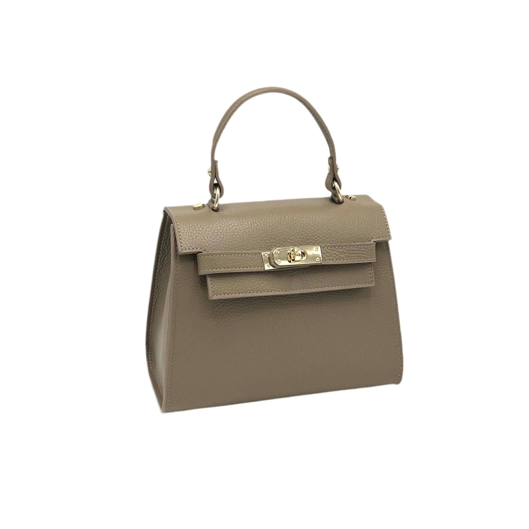 Genuine leather top handle bag, Made in Italy, art. 112631