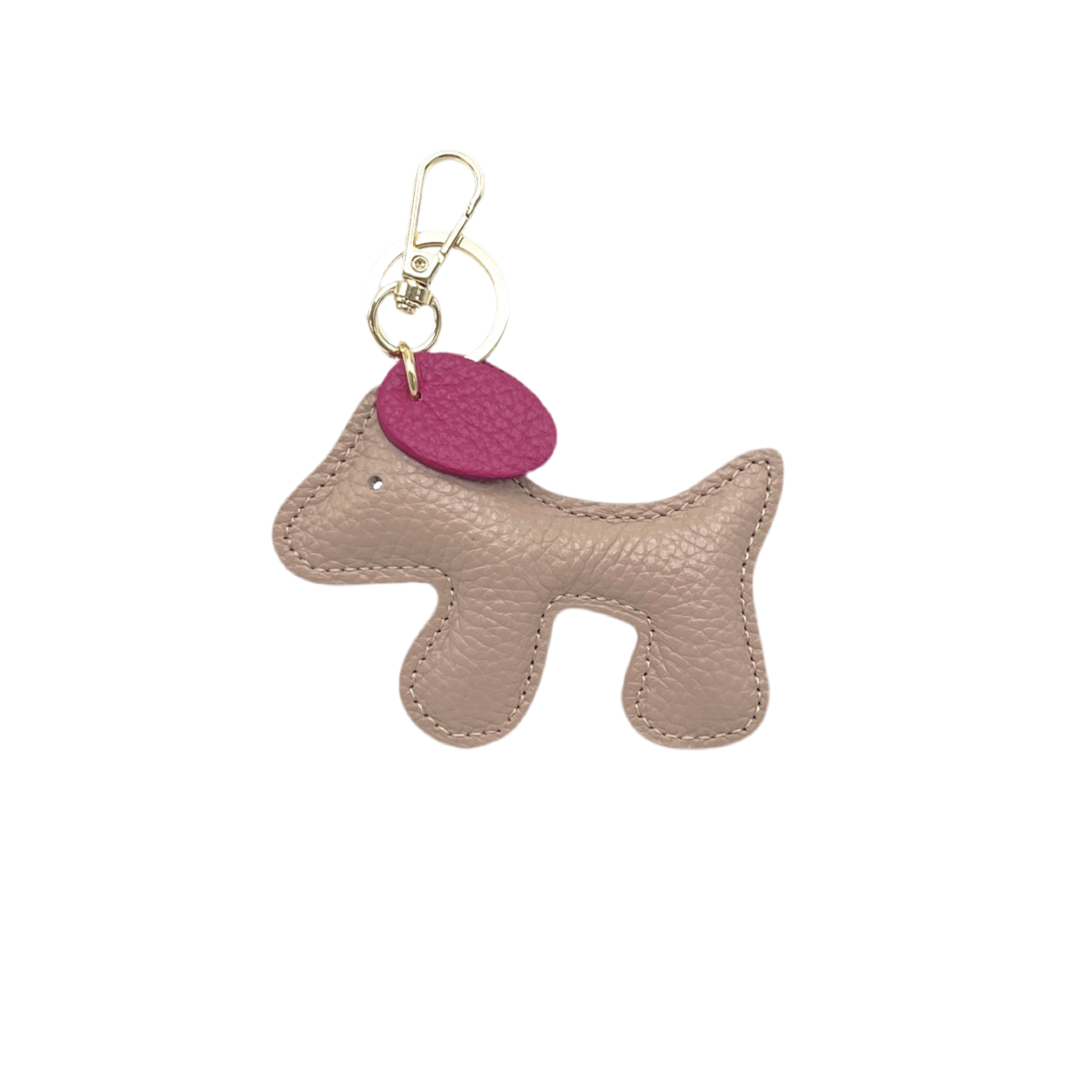 Bicolor genuine leather key chain, Cute Puppy Design, art. PO03BI