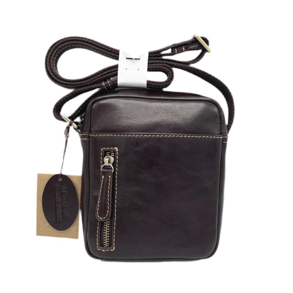 Genuine Leather shoulder bag, for men, small size, art. TA4811