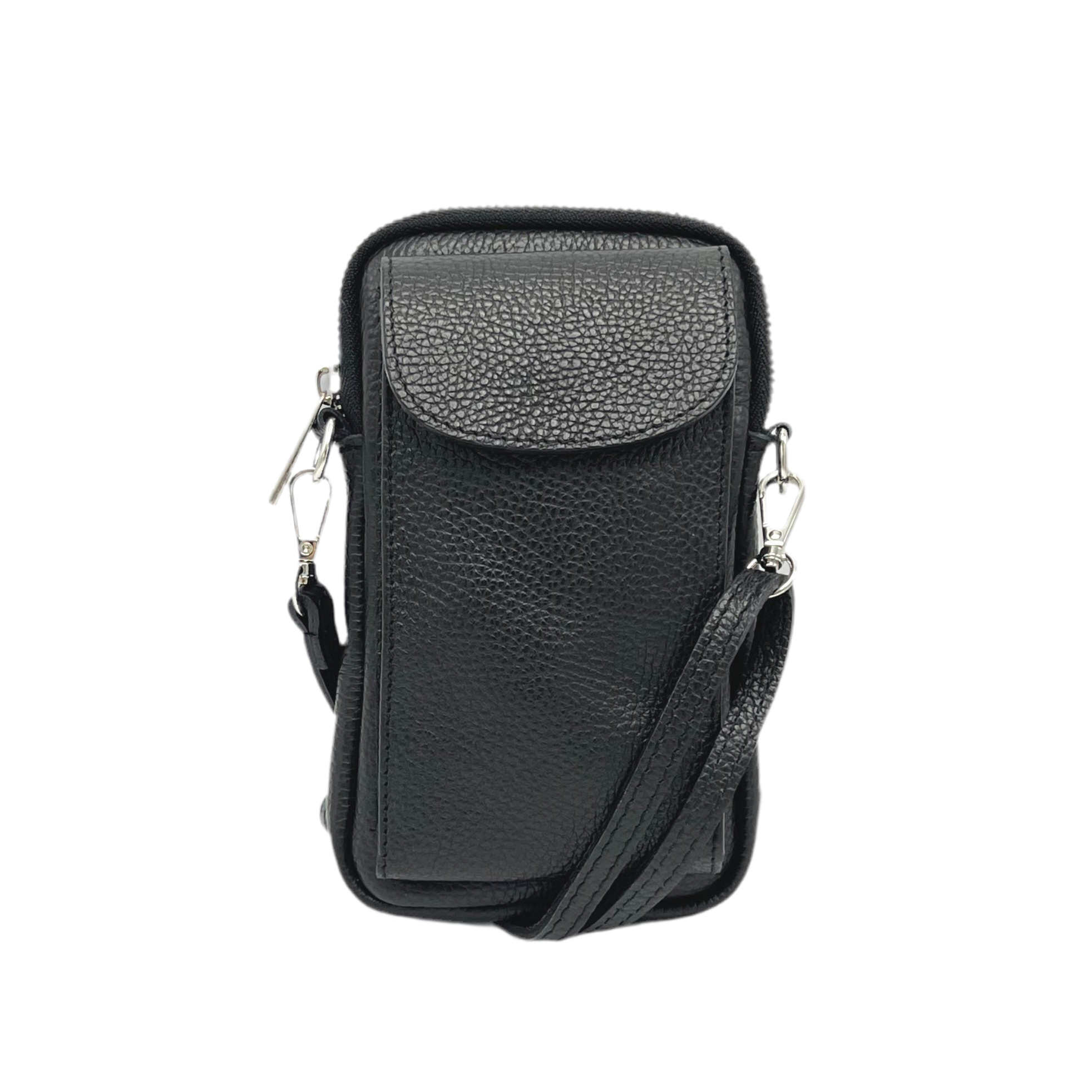 Genuine leather crossbody phone bag, Made in Italy, art. 112585