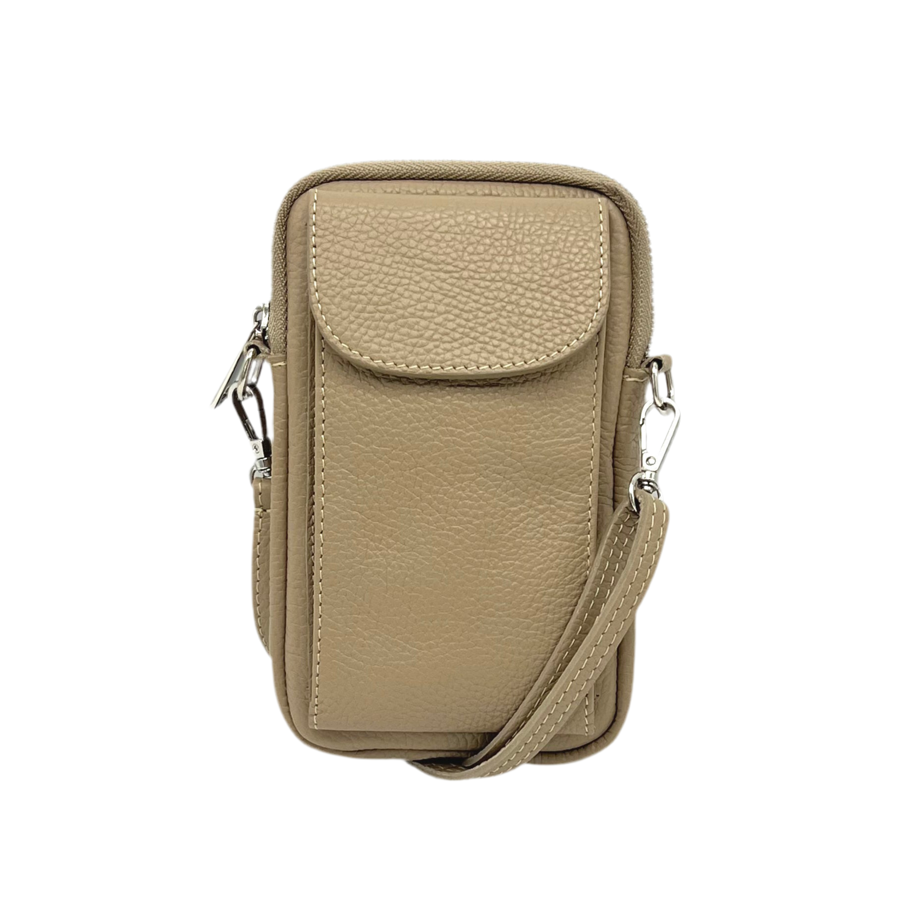 Genuine leather crossbody phone bag, Made in Italy, art. 112585