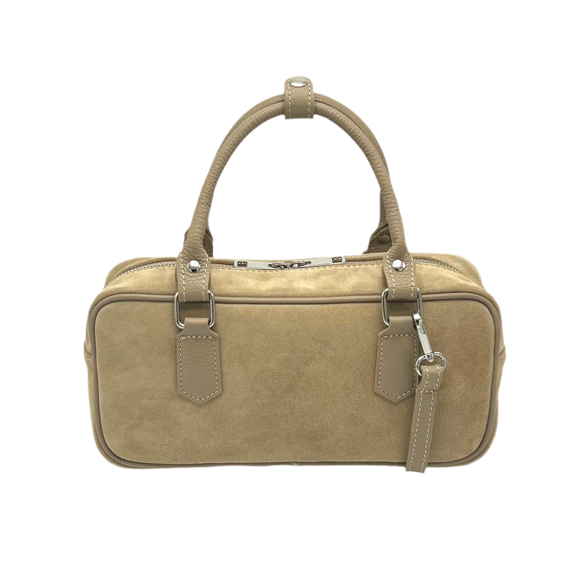 Suede leather shoulder bag, Made in Italy, art. 112583