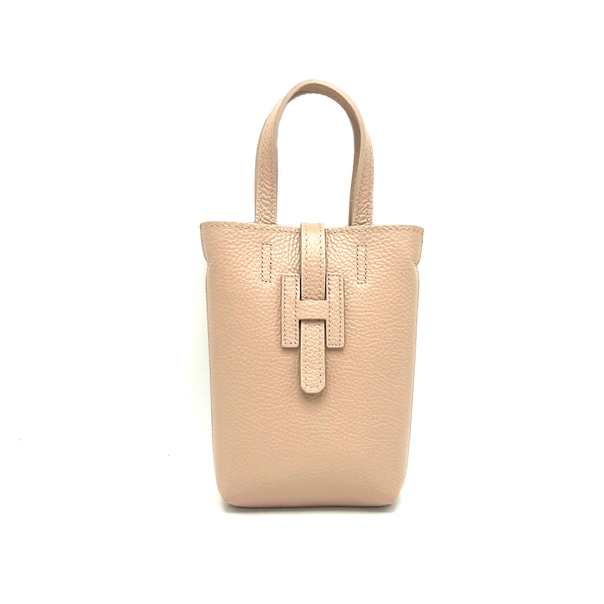 Borsa a tracolla porta cellulare in pelle laminata, Made in Italy, art. 112618LA