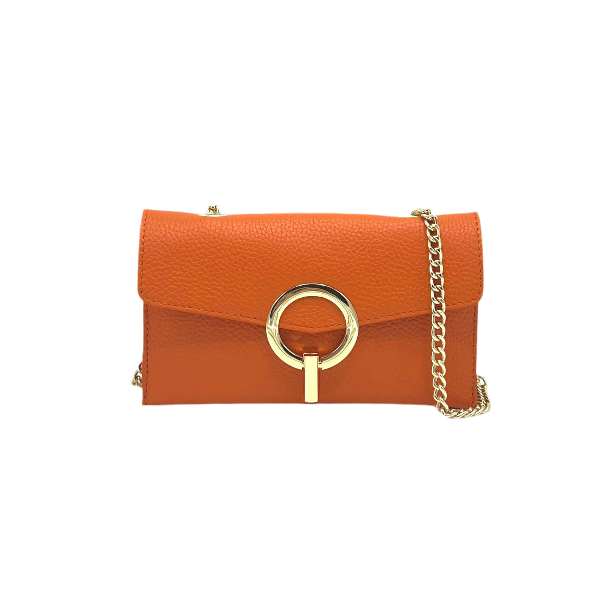 Genuine leather mini clutch bag, Made in Italy, art. 112589