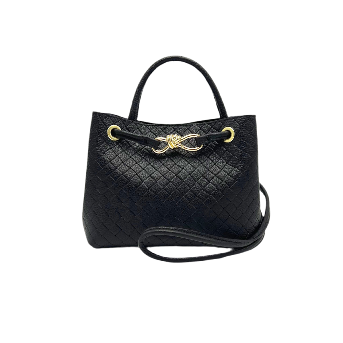 Printed leather shoulder bag, Made in Italy, art. 112593