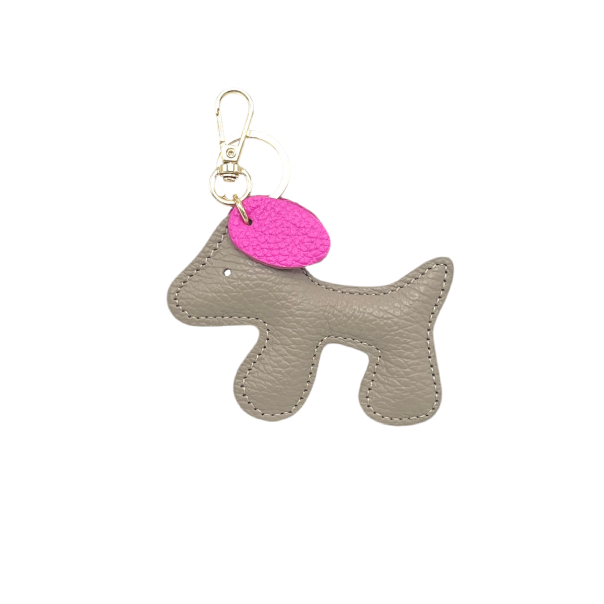 Bicolor genuine leather key chain, Cute Puppy Design, art. PO03BI