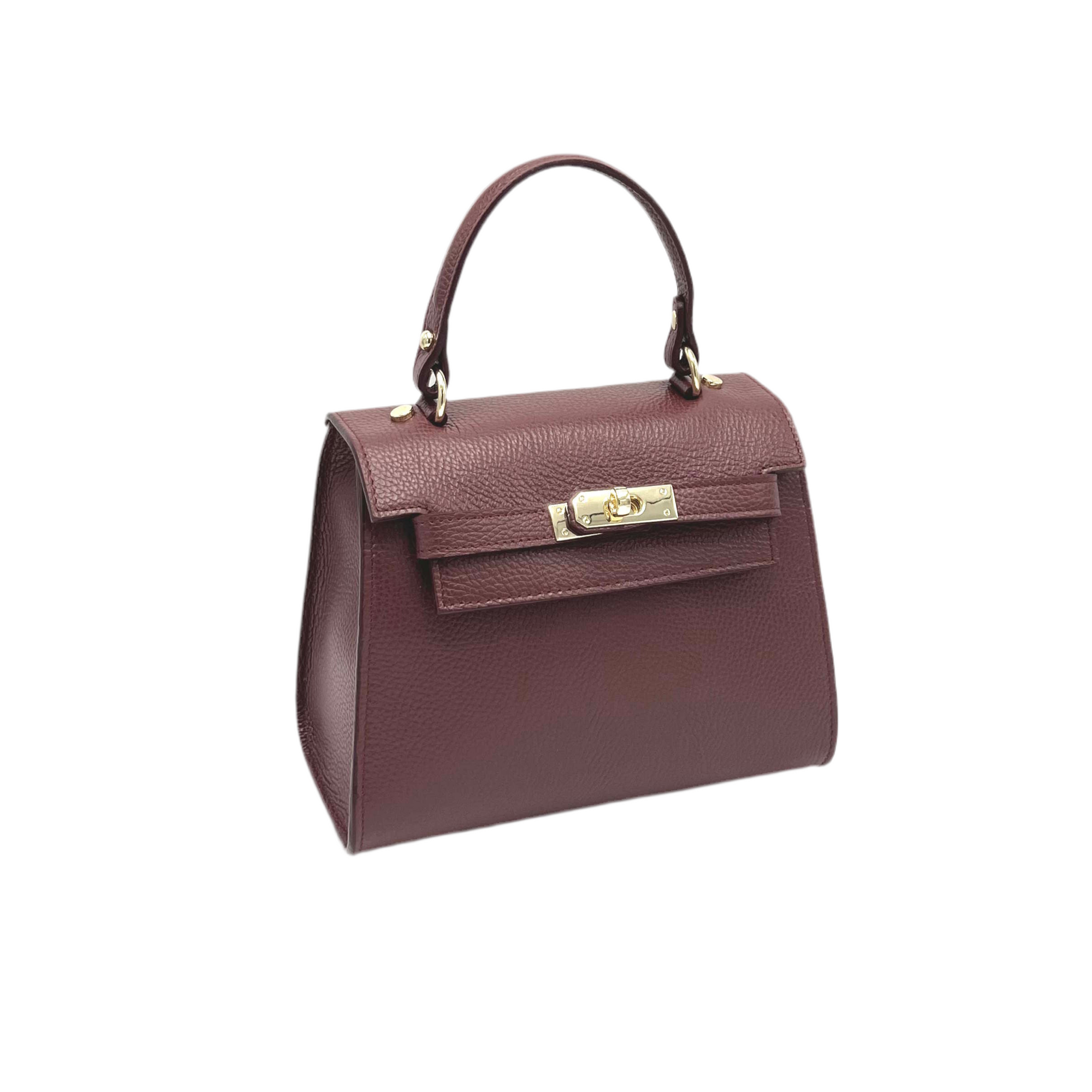 Genuine leather top handle bag, Made in Italy, art. 112631